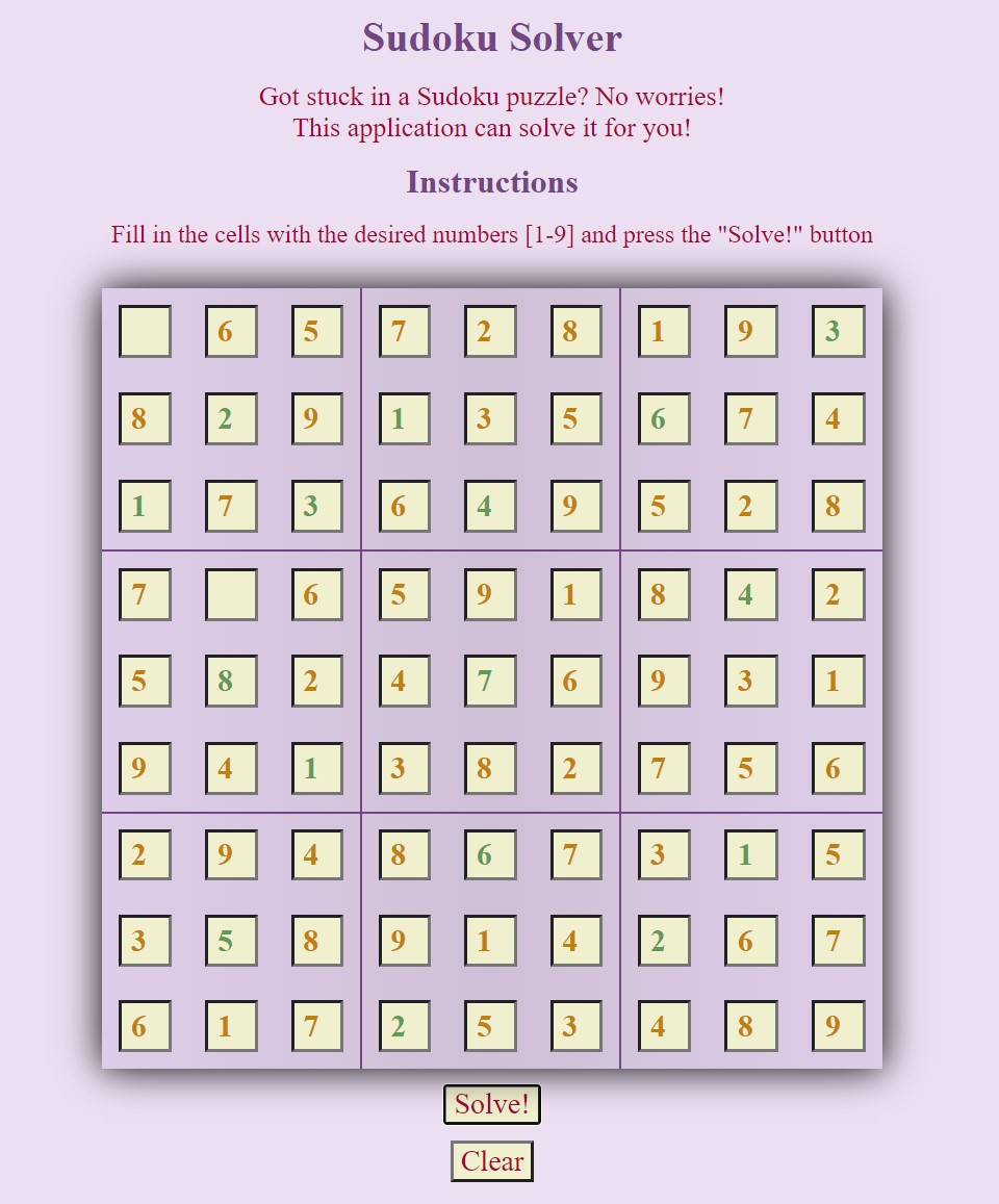 Sudoku solver